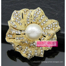 Cristal de oro o plata rosa broche de flores